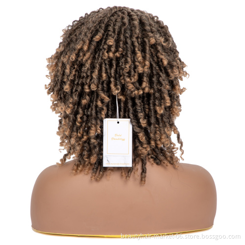 Daixi Dreadology Cheap Synthetic Hair Wigs for Black Women African Short Dreadlocks Wig Faux Locs Crochet Hair Braided Wigs